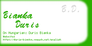 bianka duris business card